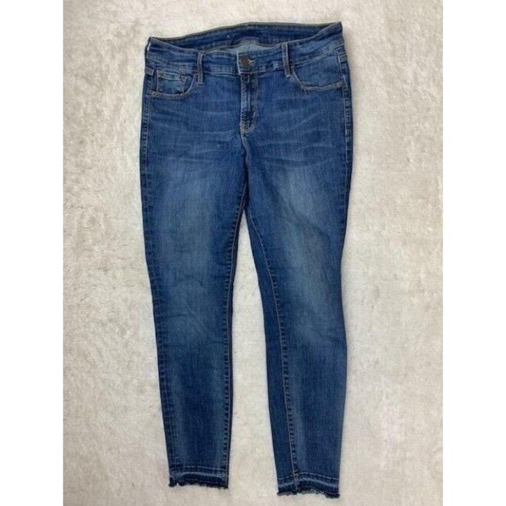 Old Navy Size 10r Womens Jeans Skinny Raw Hem Stretch Mid Rise Medium Wash